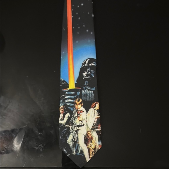 Vintage EUC Wally Wear Ralph Martin & Co Star Wars Poster Art Print Neck Tie - Picture 1 of 7